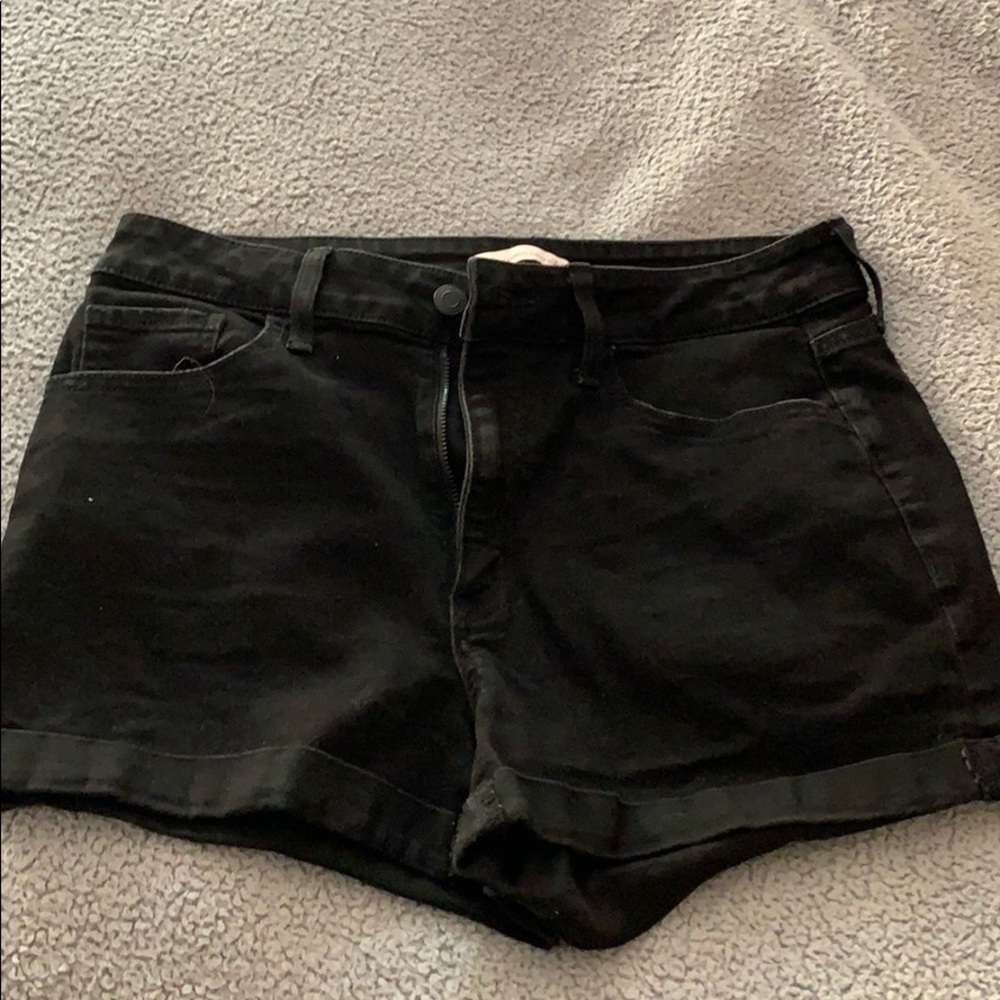 Black jean shorts